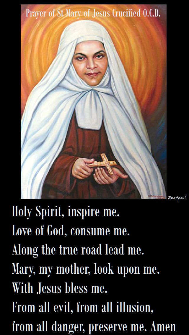 holy spirit,inspire me-st mary of jesus crucified