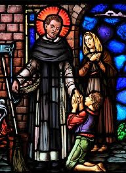 ST MARTIN DE PORRES.-stained glass