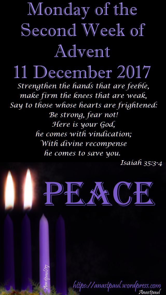 monday of the second week of advent - 11 dec 2017