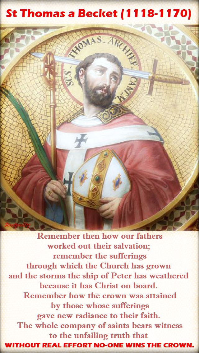 remember then how our fathers - st thomas a becket 29 dec 2017