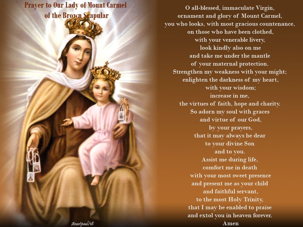 prayer to our lady of mount carmel of the brown scapular - 16 may 2018 st simon stock