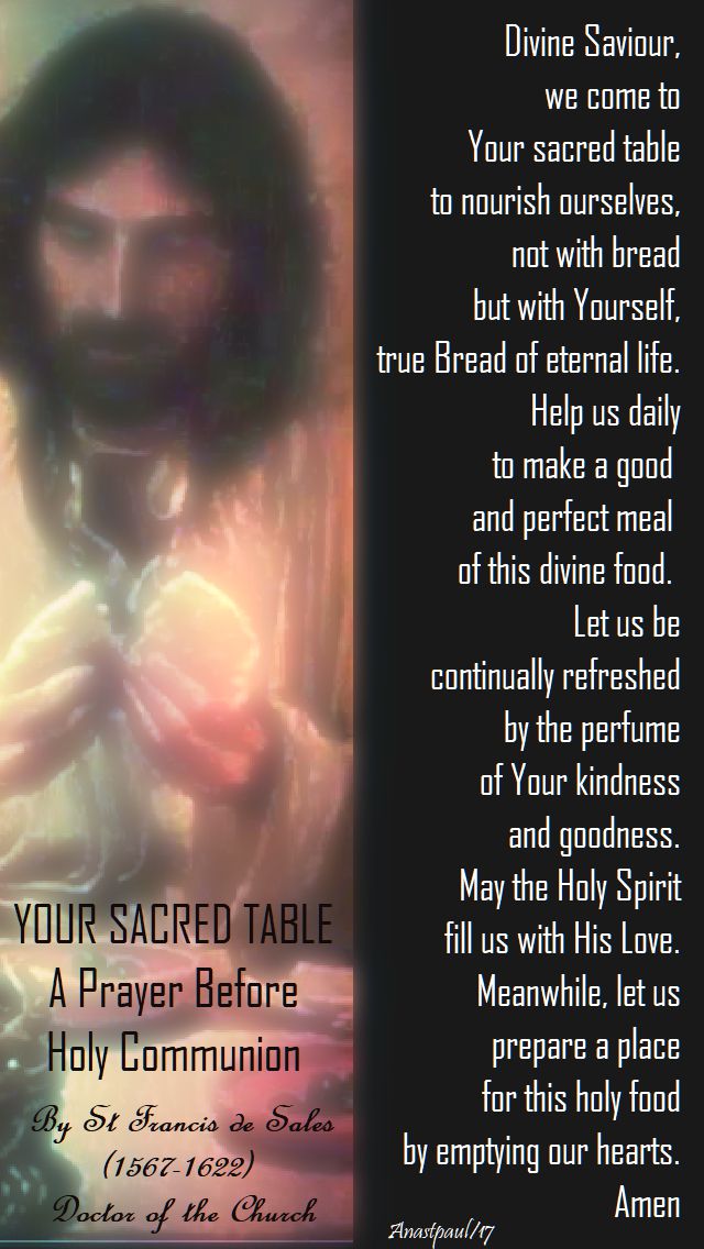 your sacred table - prayer before holy comm - st francis de sales - 5 nov 2017