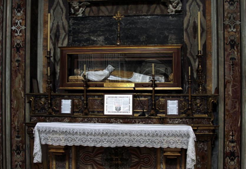 Body of St Andrew Avellino at the Theatine Church of St Paul in Naples
