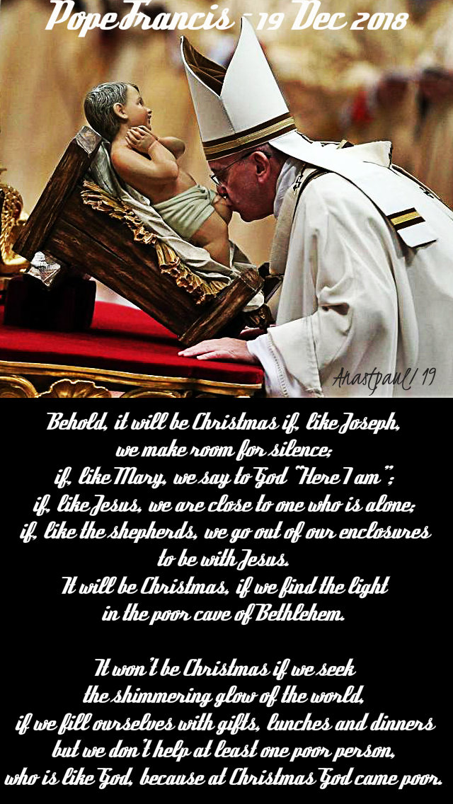 behold it will be christmas - pope francis given 19 dec 2018 gen aud - 8 jan 2019