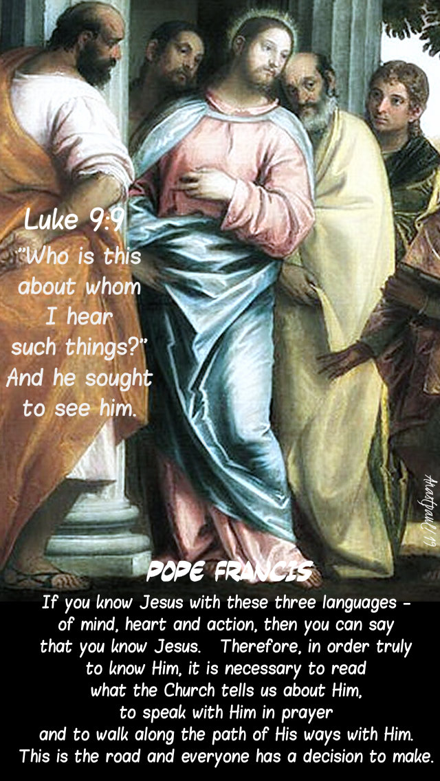luke 9 9 wo is this - if you know jesus with these 3 languages pope francis 26 sept 2019.jpg