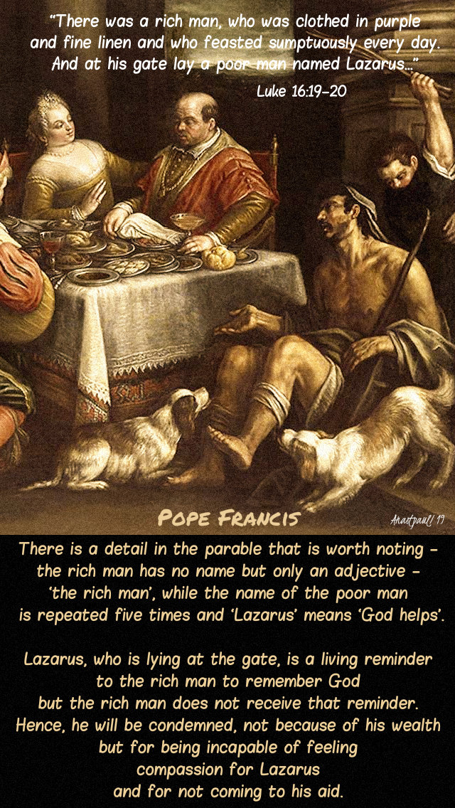 luke 16 19-20 there was a rich man - there is a detail - pope francis - 21 march 2019 thurs2ndweeklent