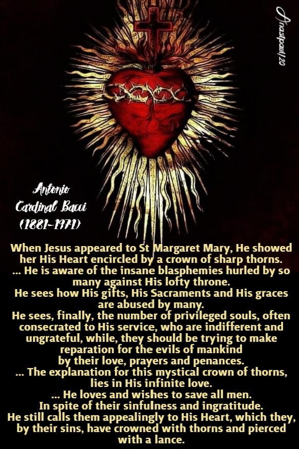 he showed his heart encircled by a crown of thorns - bacci 9 june 2020